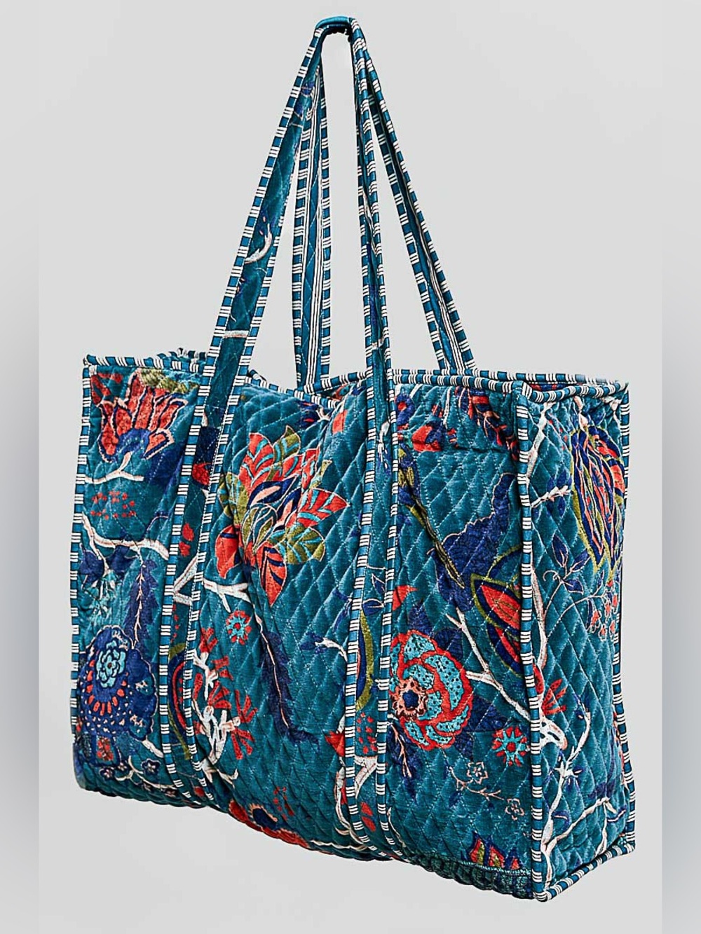 New POL Teal Floral Quilted Tote Bag - Picture 5 of 8